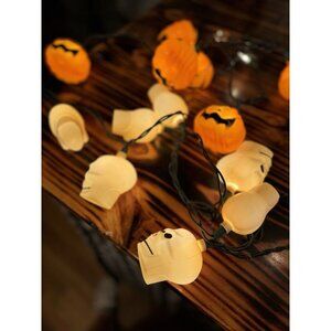 Halloween‎ Blow Mold Novelty Lights 2 Sets Pumpkin Skull Vintage